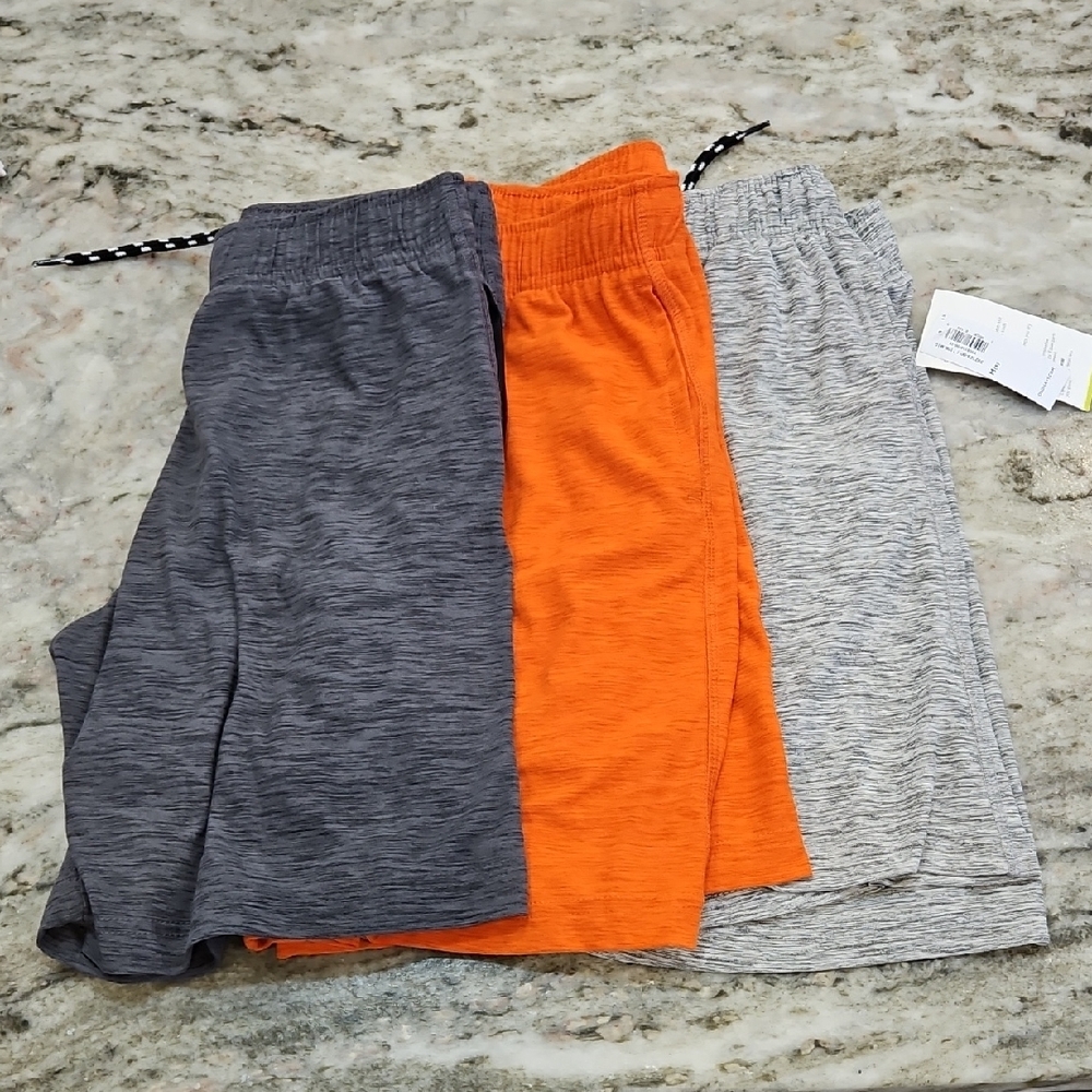 Kids' Gray, Orange, and Light Gray Shorts Set